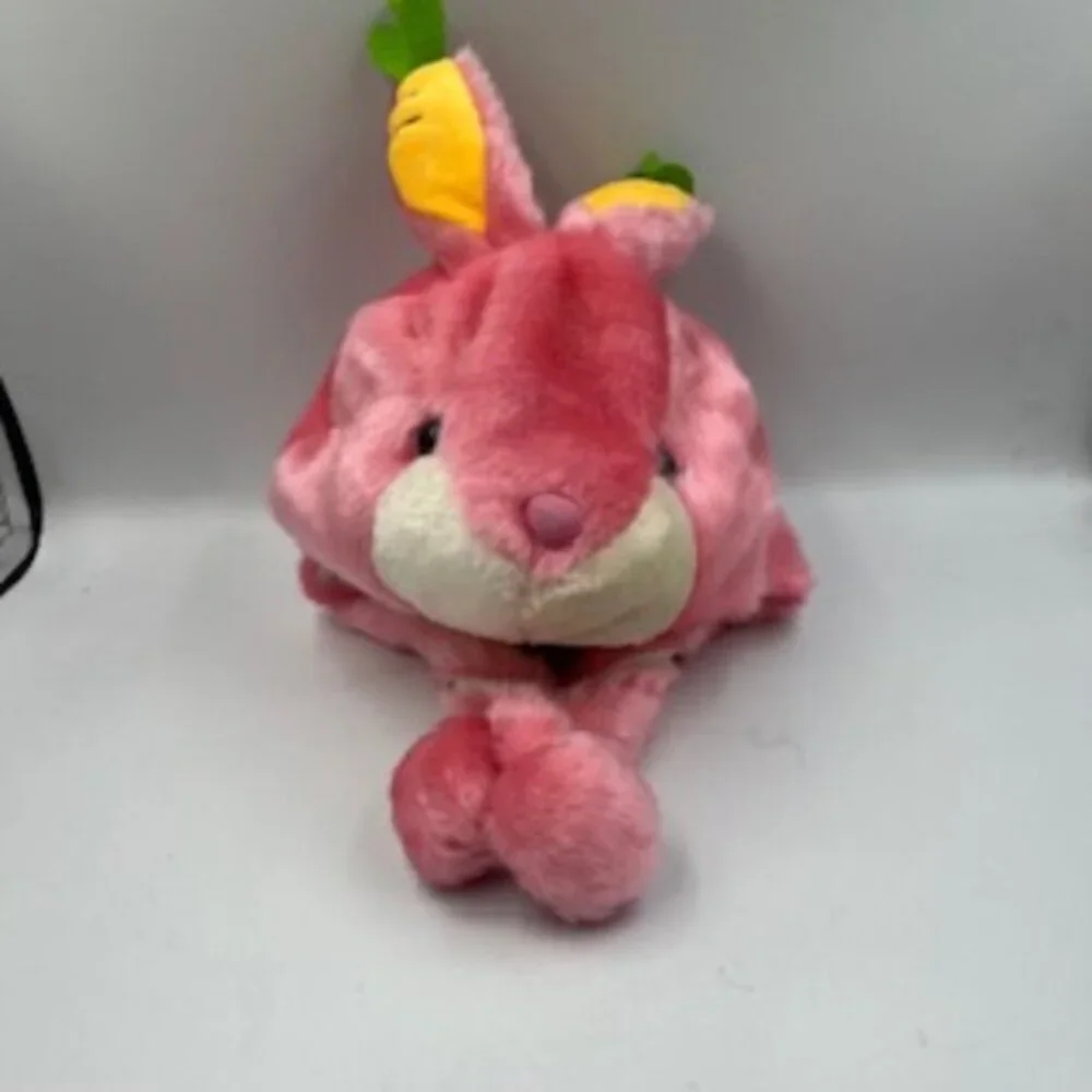 Pink Girl's Hat  Plush Fuzzy Snow beanie Bunny Ears‎ Warm  Fluffy Pom Pom Tie